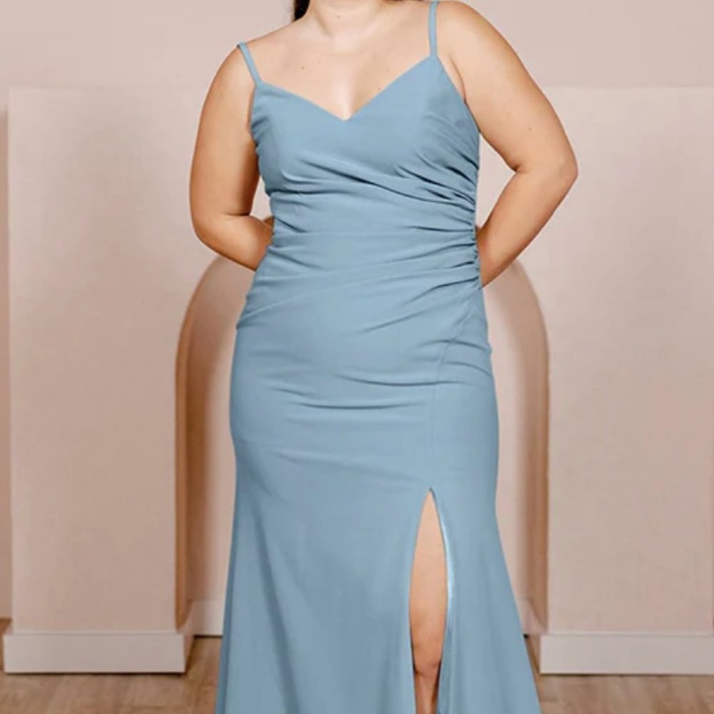 Revelry RORY Crepe Dress *SIZE 6 * *French Blue* *PETITE MAXI*